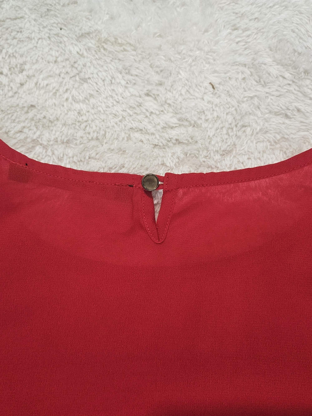Red Long Sleeve Blouse Size S Business Casual Contemporary Feminine Work - Picture 7 of 7